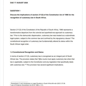 IND2601 Assignment 1 2026 | Due 17 August 2026 - Distinction Guaranteed