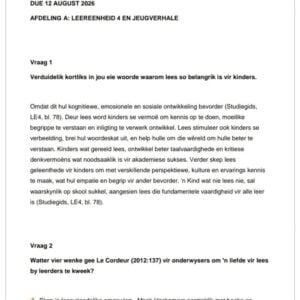 AFK1506 Assignment 3 2026 | Due 12 August 2026 - Distinction Guaranteed