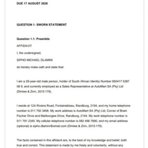 FOR3706 Assignment 1 2026 | Due 17 August 2026 - Distinction Guaranteed
