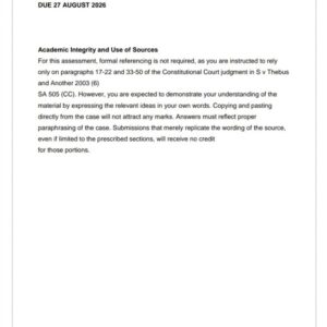 CRW2603 Assignment 1 2026 | Due 27 August 2026 - Distinction Guaranteed