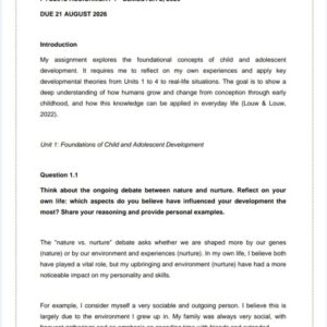 PYC2612 Assignment 1 2026 | Due 21 August 2026 - Distinction Guaranteed