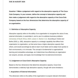 MNG3702 Assignment 1 2026 | Due 28 August 2026 - Distinction Guaranteed