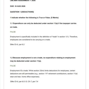 LML4804 Assignment 1 2026 | Due 19 August 2026 - Distinction Guaranteed