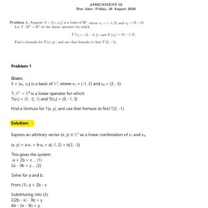 MAT2611 Assignment 5 2026 | Due 28 August 2026 - Distinction Guaranteed