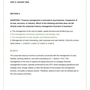 FIN3703 Assignment 1 2026 | Due 31 August 2026 - Distinction Guaranteed