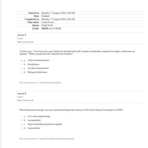 SED2601 Assignment 4 2026 QUIZ | Due August 2026 - Distinction Guaranteed
