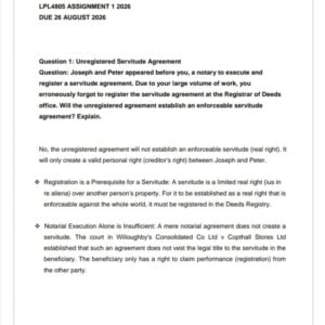 LPL4805 Assignment 1 2026 | Due 26 August 2026 - Distinction Guaranteed