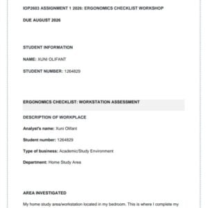 IOP2603 Assignment 1 2026 | Due August 2026 - Distinction Guaranteed