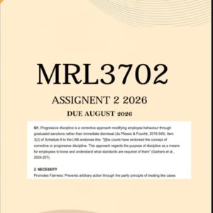 MRL3701 Assignment 2 2026 | Due August 2026 - Distinction Guaranteed