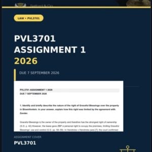 PVL3701 Assignment 1 2026 | Due 7 September 2026 - Distinction Guaranteed