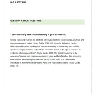 PLS2601 Assignment 2 2026 | Due 9 September 2026 - Distinction Guaranteed