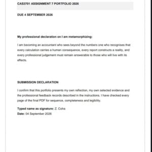 CAS3701 Assignment 7 2026 Portfolio | Due 4 September 2026 - Distinction Guaranteed
