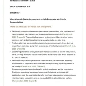 HRM2601 Assignment 2 2026 | Due 4 September 2026 - Distinction Guaranteed