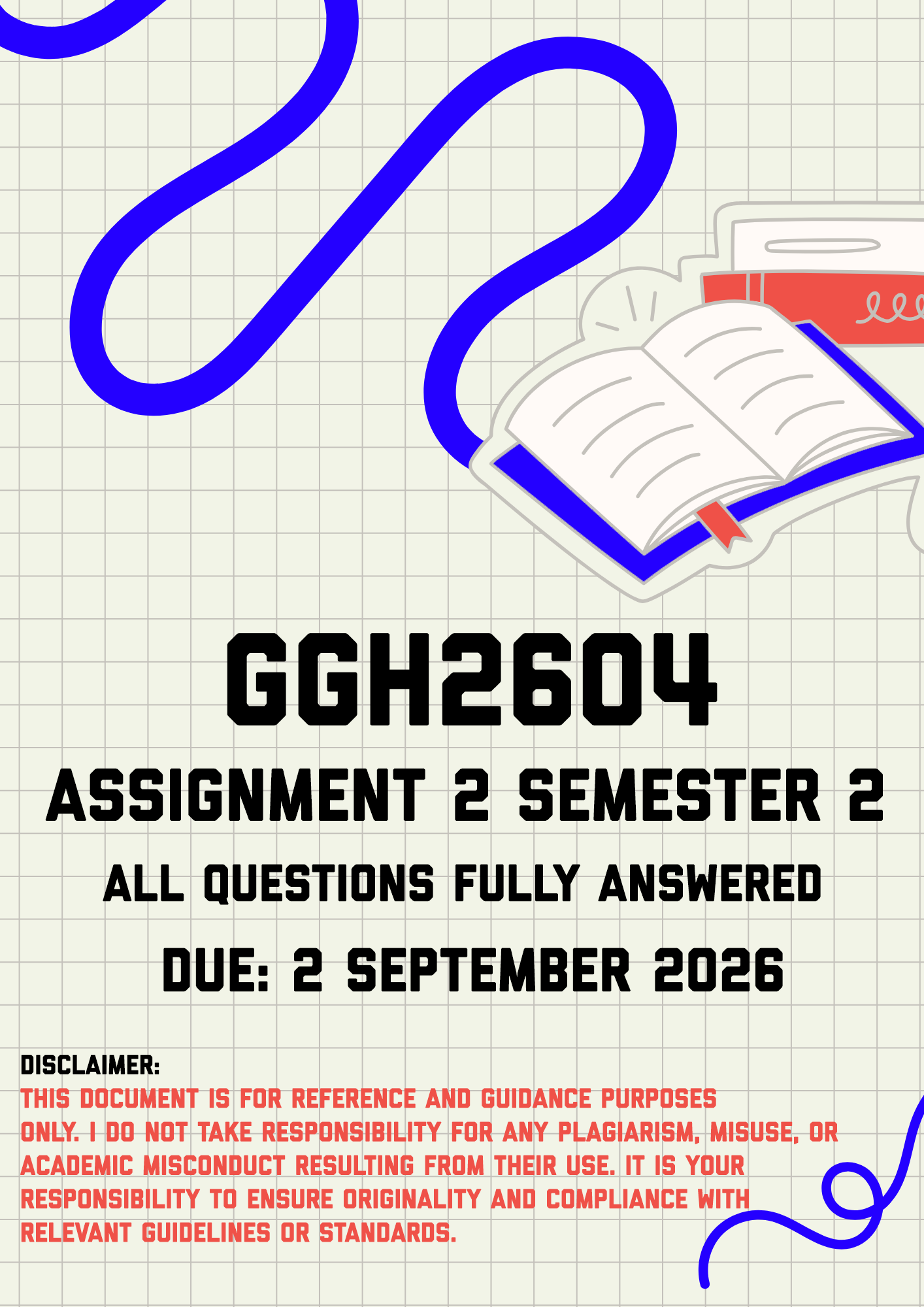 GGH2604 Assignment 2 Semester 2 MEMO | Due 2 September 2026