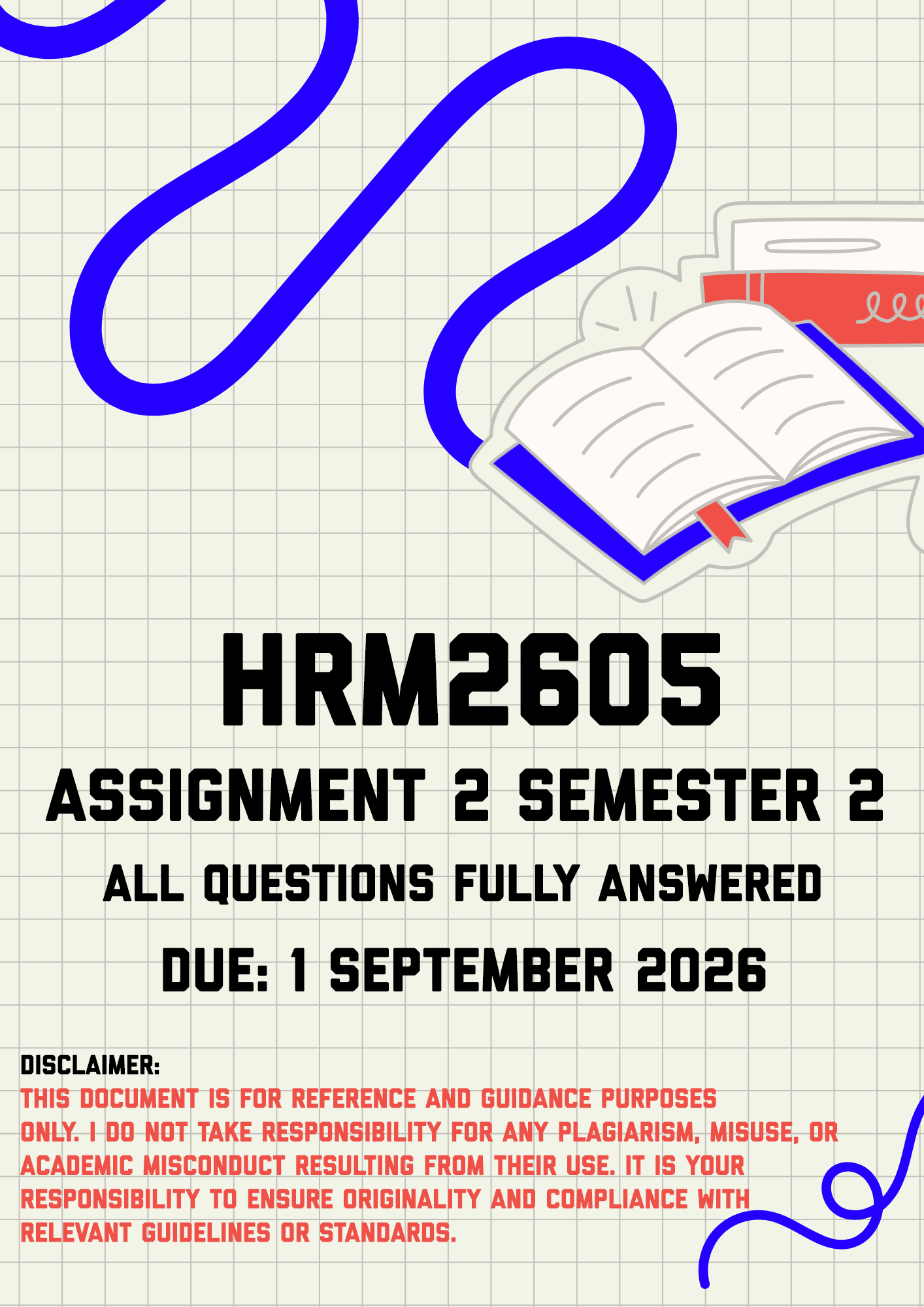 HRM2605 Assignment 2 Semester 2 MEMO | Due 1 September 2026