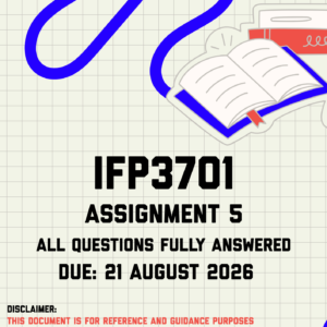 IFP3701 Assignment 5 Memo | Due 21 August 2026