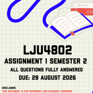 LJU4802 Assignment 1 Semester 2 MEMO | Due 28 August 2026