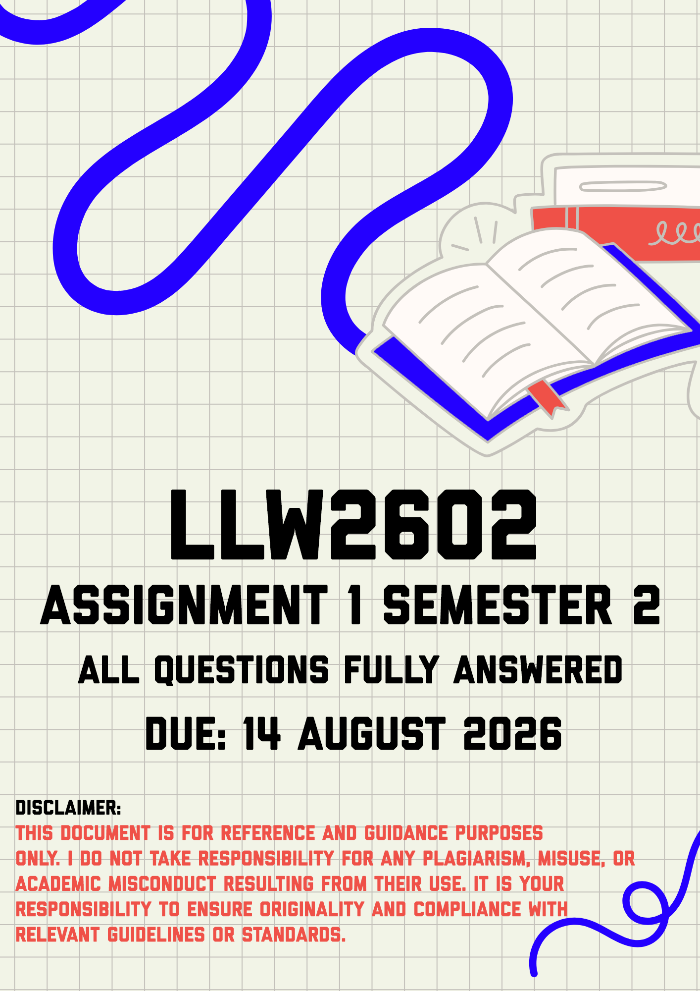LLW2602 Assignment 1 Semester 2 MEMO | Due 14 August 2026