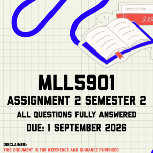 MLL5901 Assignment 2 Semester 2 MEMO | Due 1 September 2026