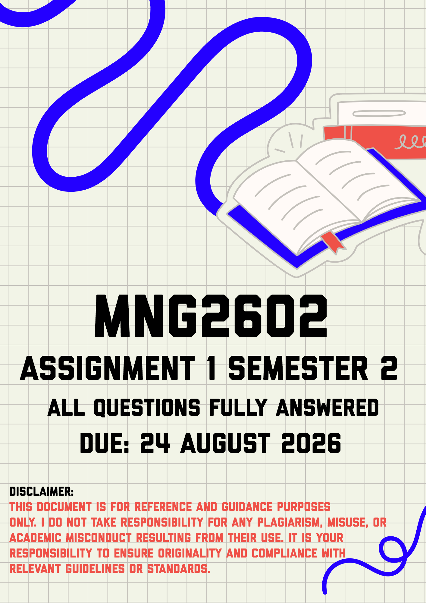 MNG2602 Assignment 1 Semester 2 MEMO | Due 24 August 2026