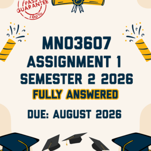 MNO3706 ASSIGNMENT 1 (QUIZ) SEMESTER 2 2026 - ALL CORRECT ANSWERS PROVIDED (DUE AUGUST 2026)