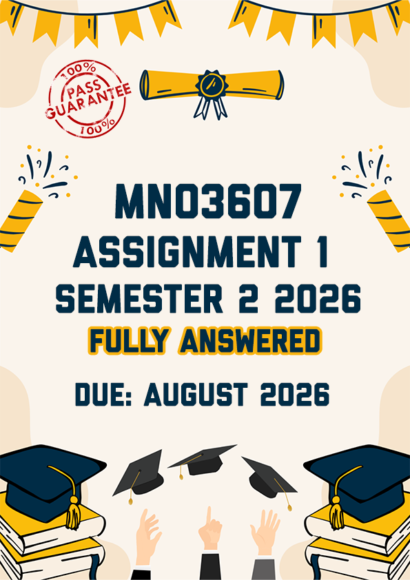 MNO3706 ASSIGNMENT 1 (QUIZ) SEMESTER 2 2026 - ALL CORRECT ANSWERS PROVIDED (DUE AUGUST 2026)
