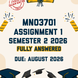 MNO3701 ASSIGNMENT 1 SEMESTER 2 2026 - FULLY ANSWERED (DUE AUGUST 2026)