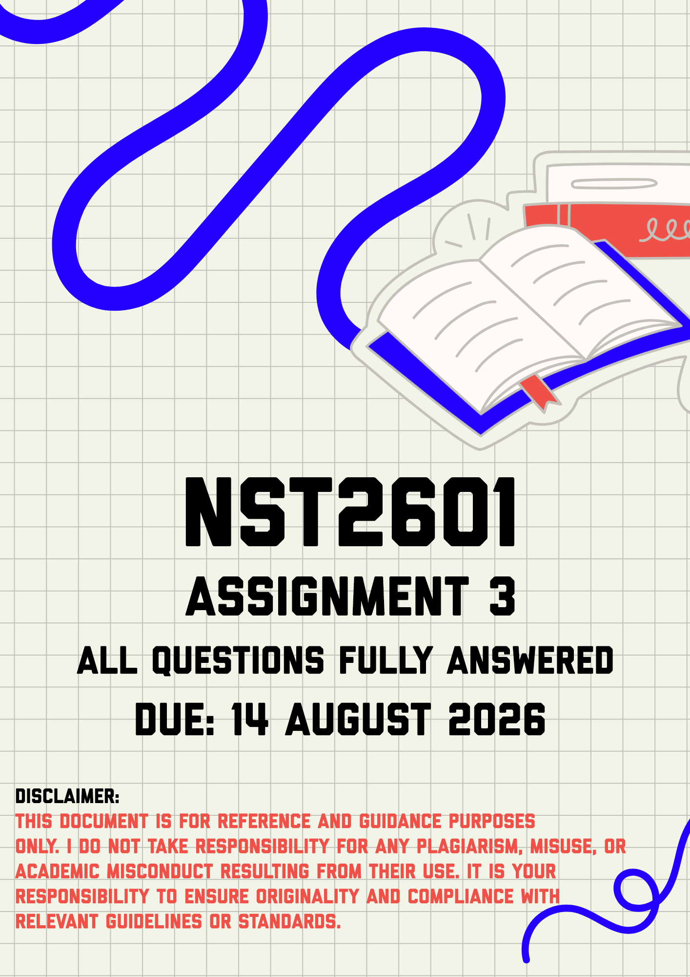 NST2601 Assignment 3 MEMO | Due 14 August 2026