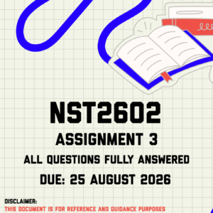 NST2602 Assignment 3 MEMO | Due 25 August 2026