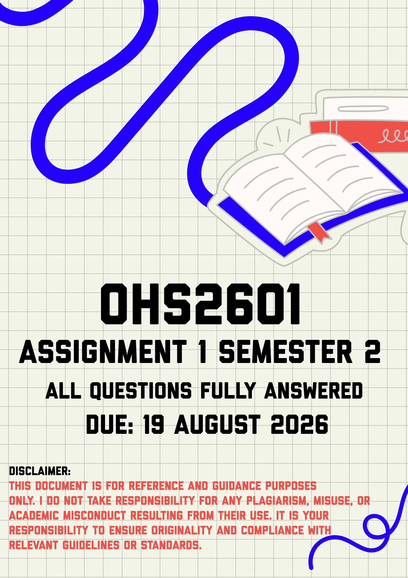 OHS2601 Assignment 1 Semester 2 MEMO | Due 19 August 2026