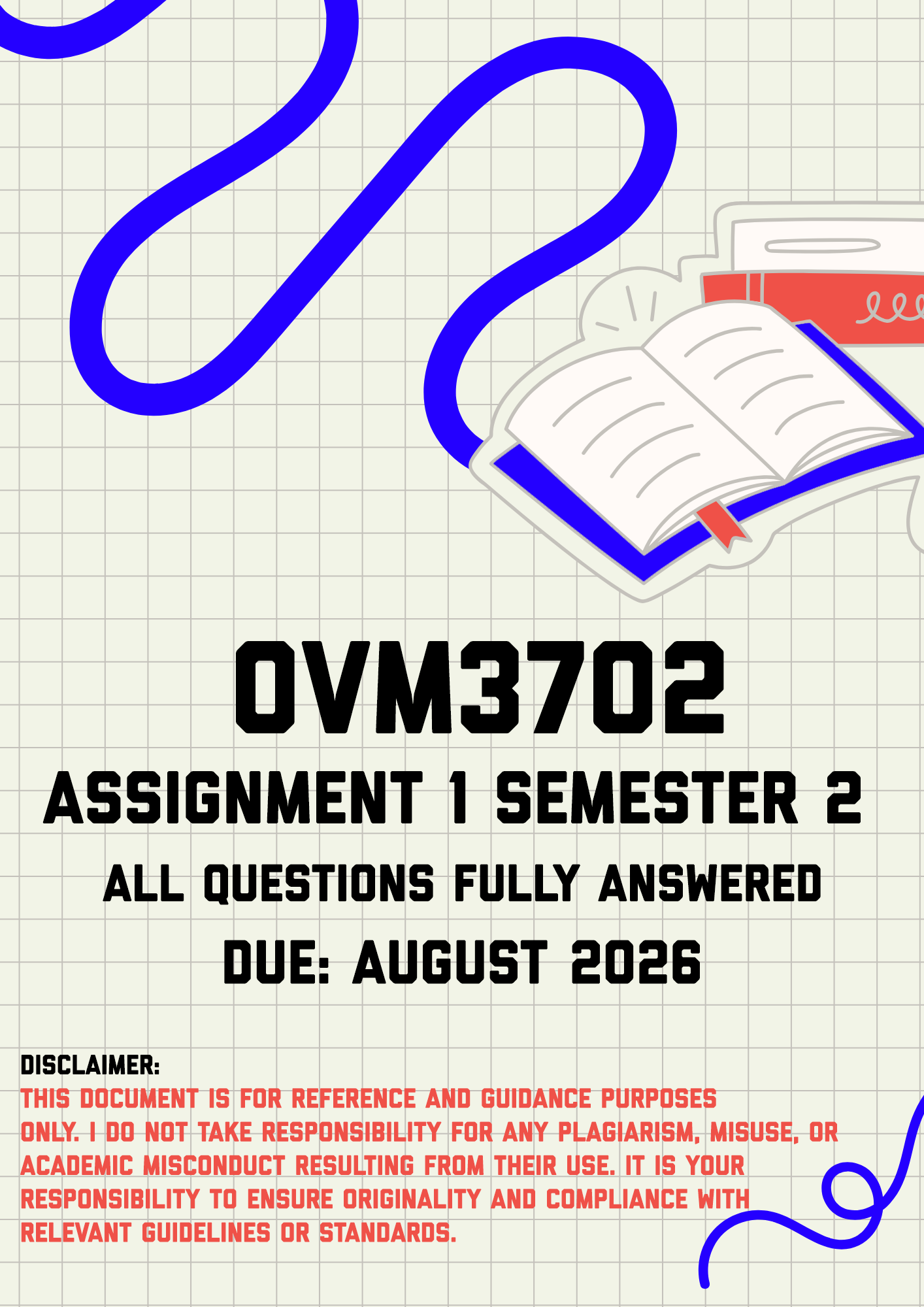 OVM3702 Assignment 1 Semester 2 MEMO | Due August 2026