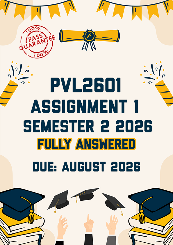 PVL2601 ASSIGNMENT 1 (QUIZ) SEMESTER 2 2026 - ALL CORRECT ANSWERS PROVIDED (DUE AUGUST 2026)