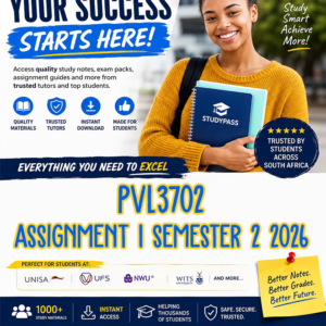 PVL3702 Assignment 1 Semester 2 2026 (ANSWERS) – Due 4 SEPTEMBER 2026 (100% TRUSTED & BEST ANSWERS)