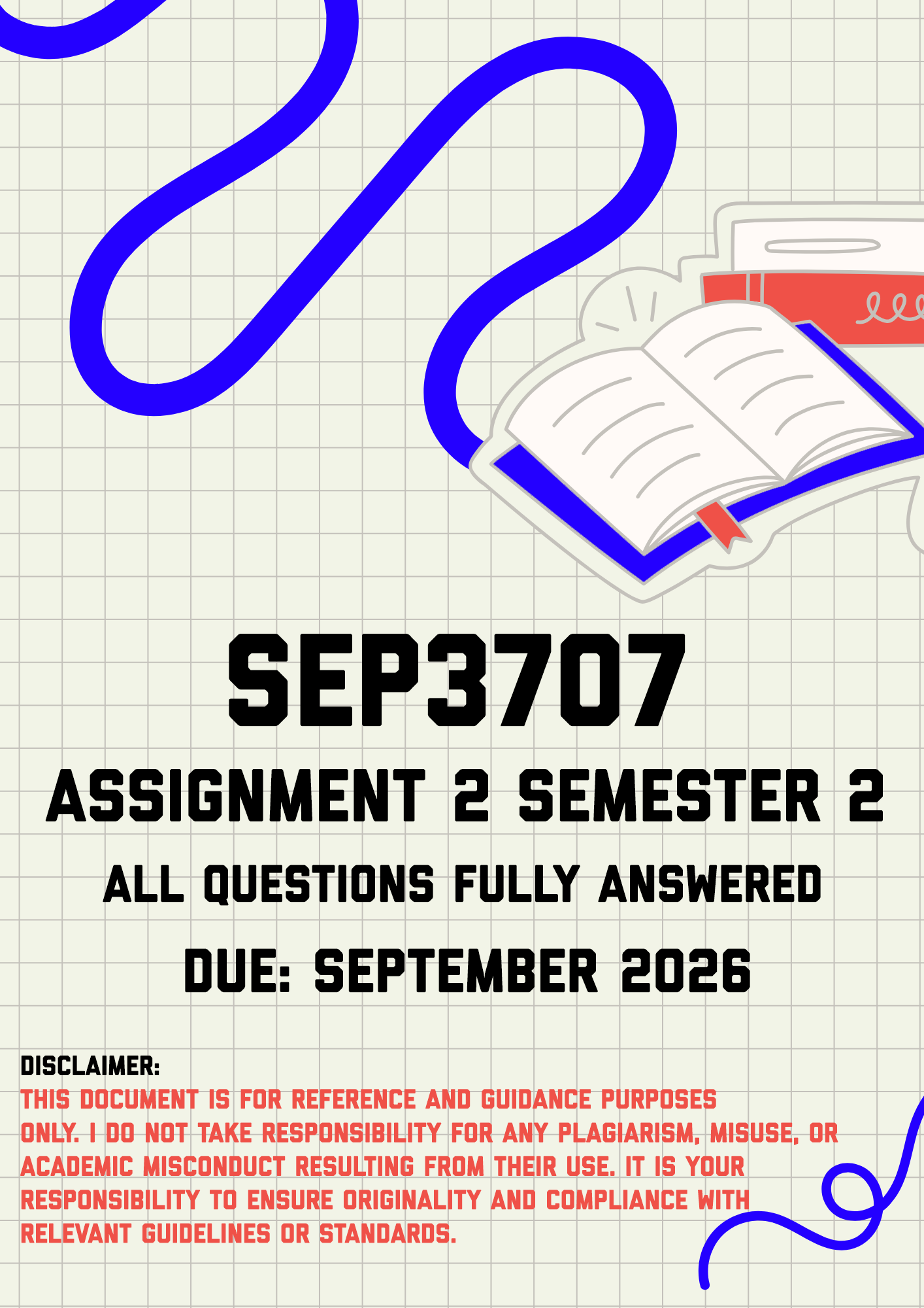 SEP3707 Assignment 2 Semester 2 MEMO | Due September 2026