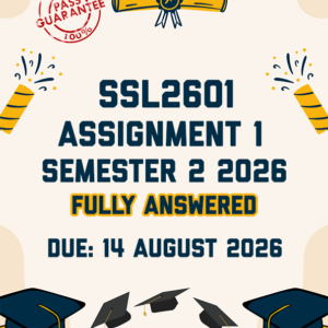 SSL2601 ASSIGNMENT 1 SEMESTER 2 2026 - FULLY ANSWERED (DUE 14 AUGUST 2026)