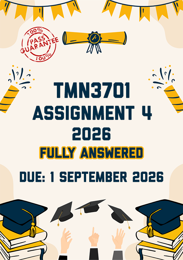 TMN3701 ASSIGNMENT 4 (QUIZ) 2026 - ALL CORRECT ANSWERS SHOWN (DUE 1 SEPTEMBER 2026)