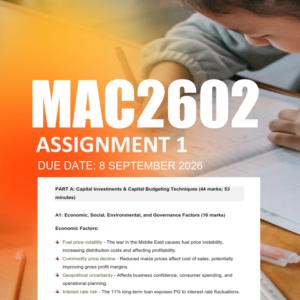 MAC2602 Assignment 1 Semester 2 2026 - Due 8 September 2026