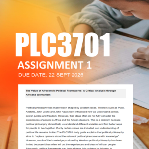 PLC3701 Assignment 1 Semester 2 2026 - Due 22 September 2026