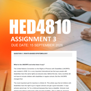 HED4810 assignment 3 Semester 2 2026 - Due 15 September 2026