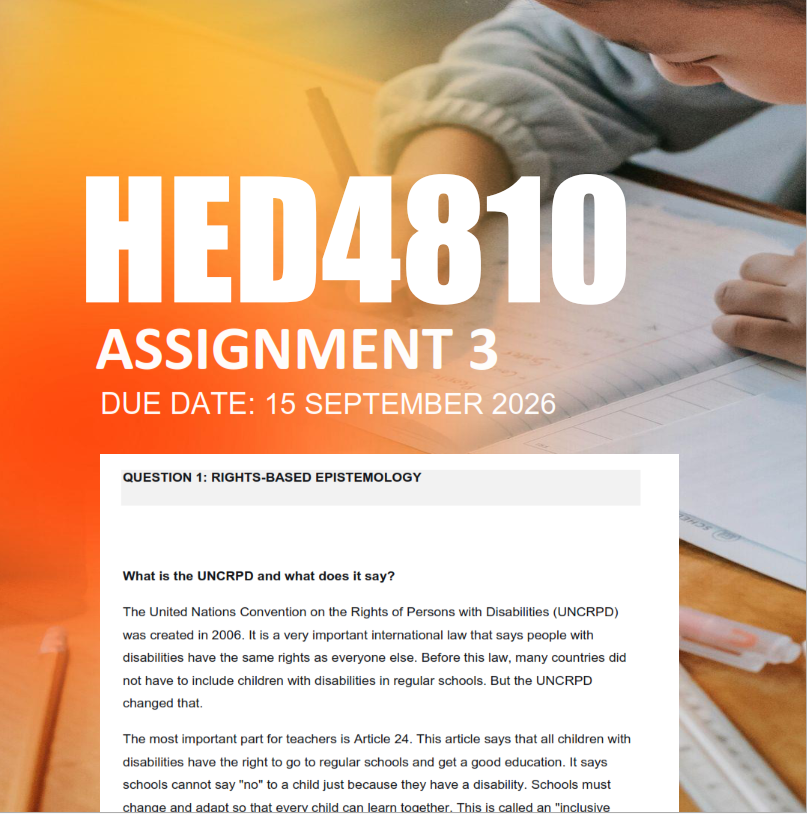 HED4810 assignment 3 Semester 2 2026 - Due 15 September 2026