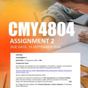 CMY4804 2026 Assignment 2 Semester 2 2026 - Due 15 September 2026