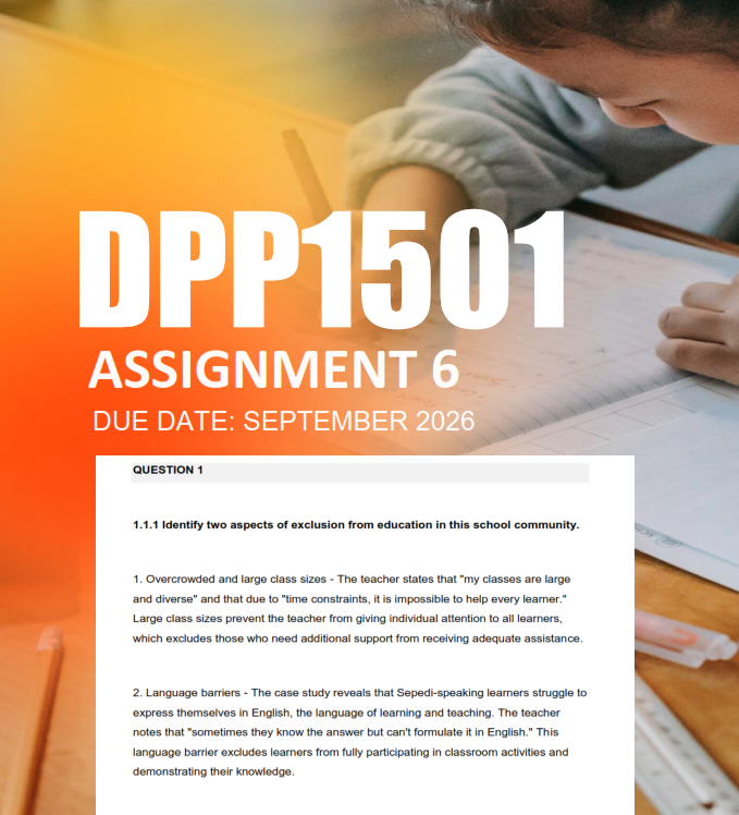 DPP1501 Assignment 6 Semester 2 2026 - Due September 2026