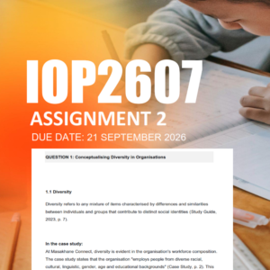 IOP2607 Assignment 2 Semester 2 2026 - Due 21 September 2026