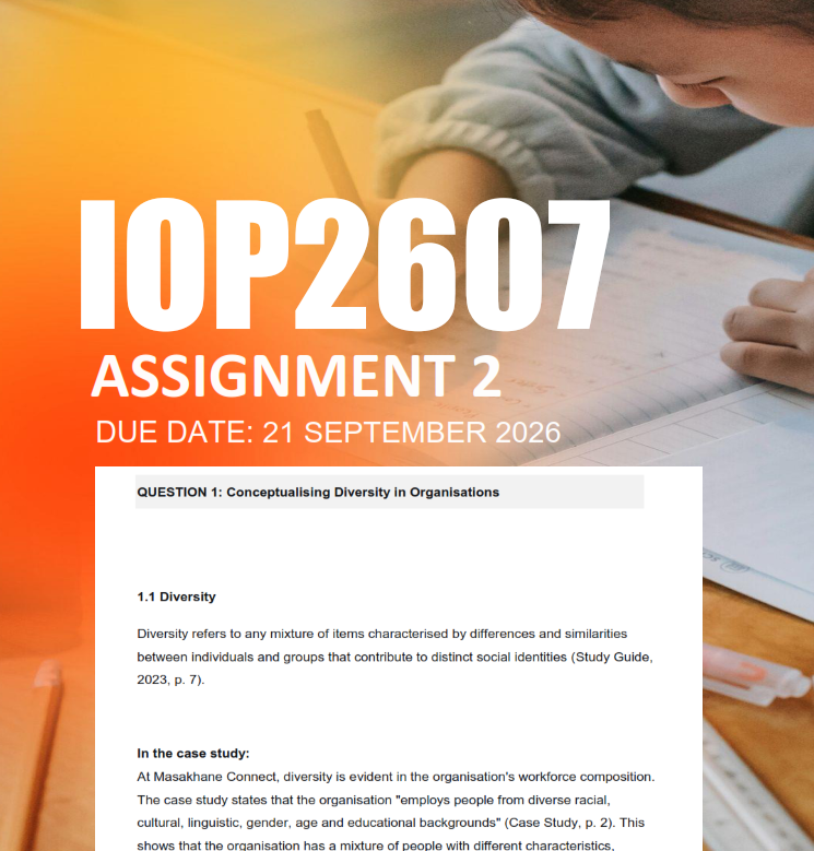 IOP2607 Assignment 2 Semester 2 2026 - Due 21 September 2026
