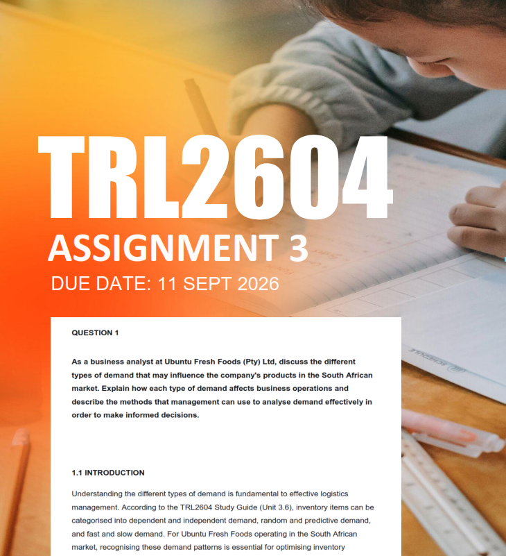 TRL2604 Assignment 3 Semester 2 2026 - Due 11 September 2026