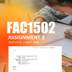 FAC1502 Assignment 3 Semester 2 2026 - Due 4 September 2026
