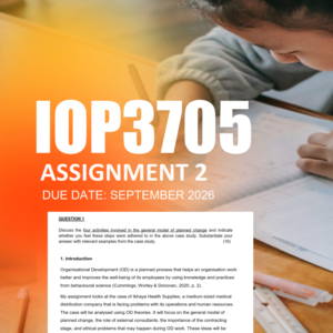 IOP3705 Assignment 2 Semester 2 2026 - Due September 2026