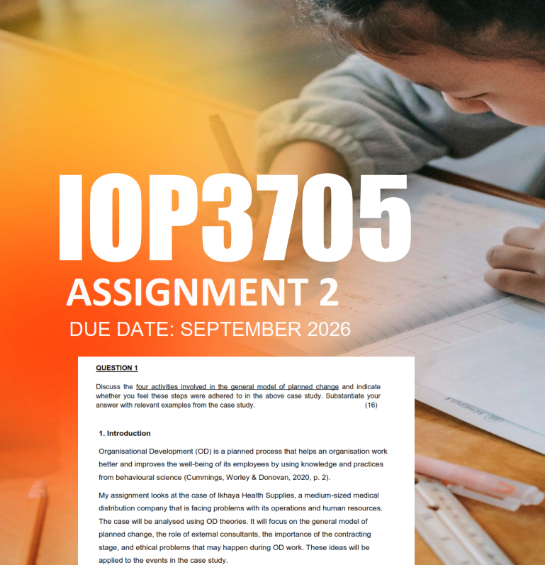 IOP3705 Assignment 2 Semester 2 2026 - Due September 2026