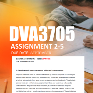DVA3705 Assignment 2-5 Semester 2 2026 - Due September 2026