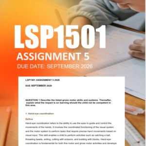 LSP1501 Assignment 5 Semester 2 2026 - Due September 2026